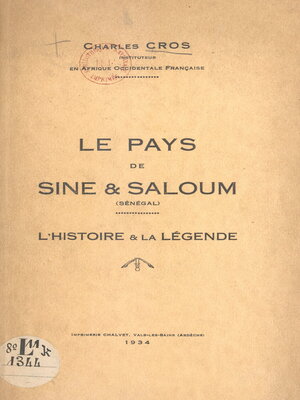 cover image of Le pays de Sine & Saloum (Sénégal)